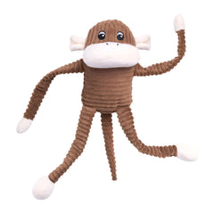 ZippyPaws Spencer Crinkle Monkey body offers cozy plush for gentle play.