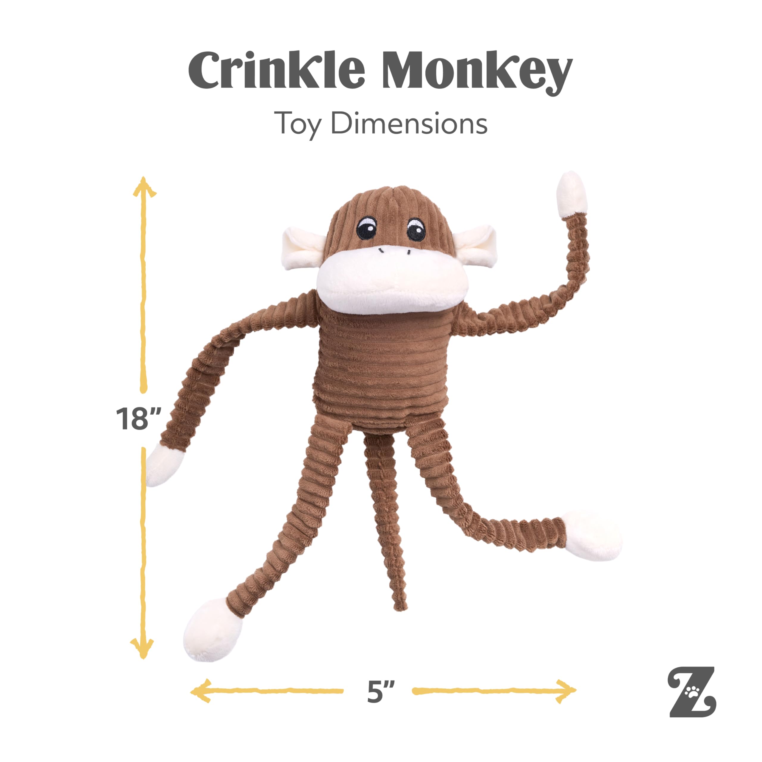 ZippyPaws Spencer round squeaker delivers satisfying sounds during play.