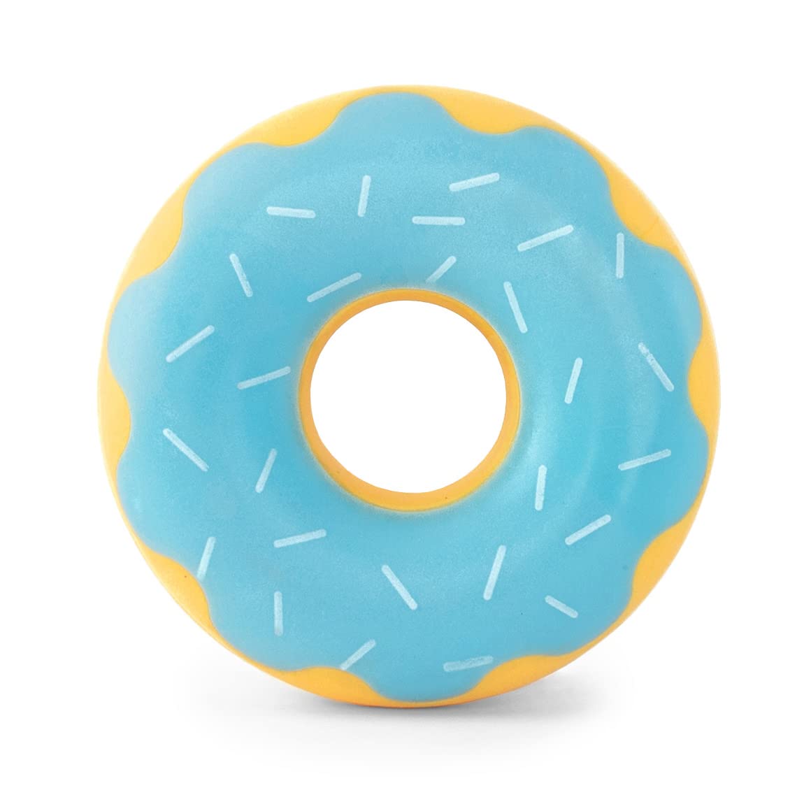 ZippyPaws ZippyTuff donut toy closeup shows durable chew ring for teething.