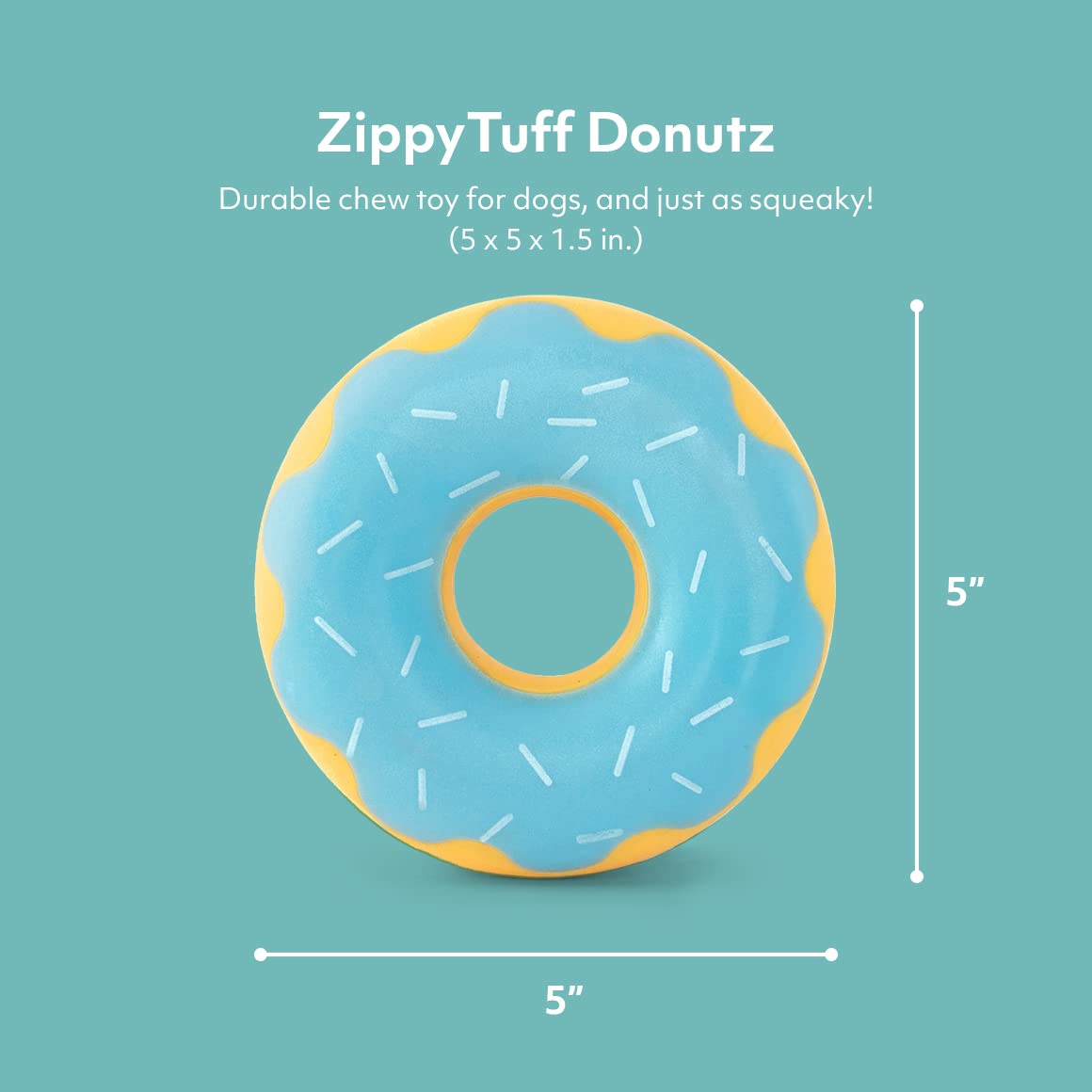ZippyPaws ZippyTuff donut toy icing details highlight colorful design for daily play sessions.