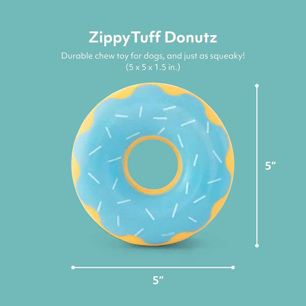 ZippyPaws ZippyTuff donut toy icing details highlight colorful design for daily play sessions.
