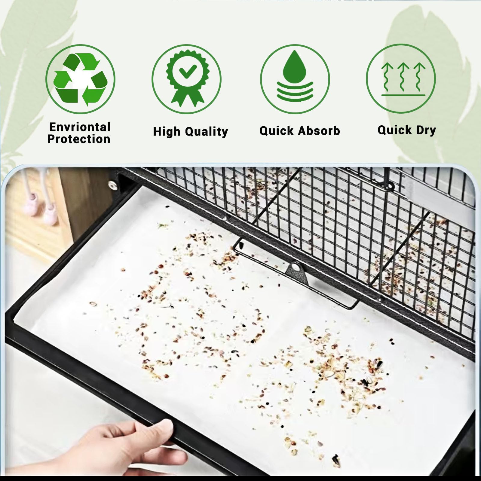 ZIQON bird cage liner papers non-woven fabric natural and odorless