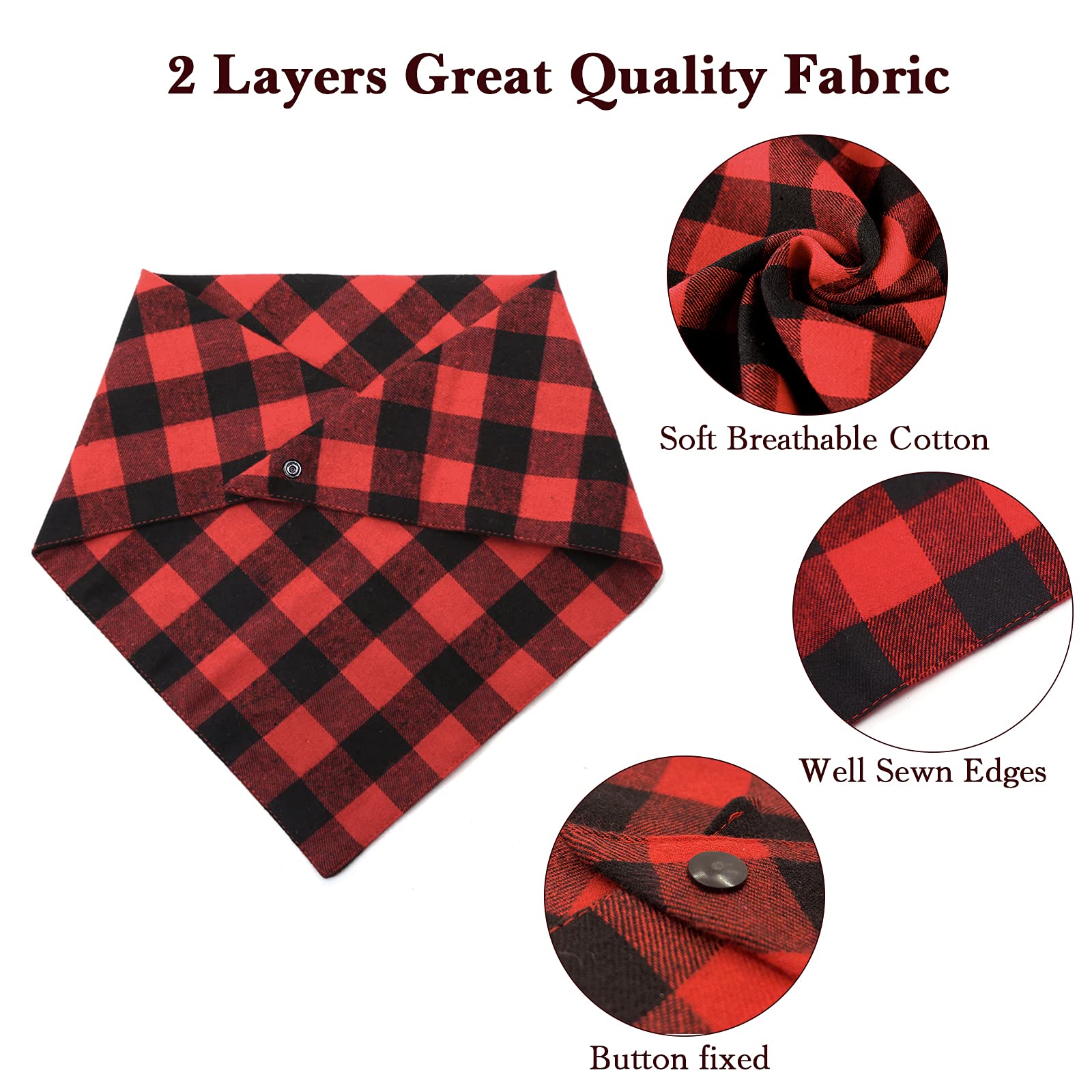 ZIRVYIR dog bandana dual-layer design adds durability for playful pets and easy washing