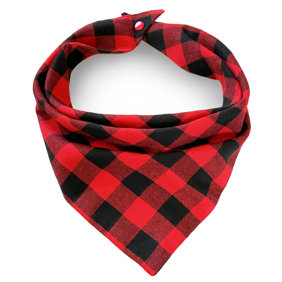 ZIRVYIR dog bandana front view shows festive plaid style for holiday photos
