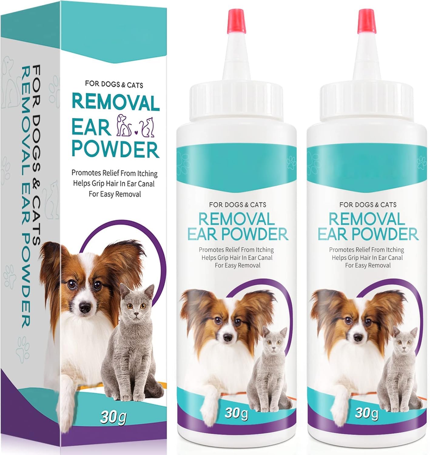 ZIXAOK dog ear cleaner powder packaging for convenient at-home care.