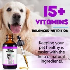 ZIXAOK dog multivitamin drops application shows easy direct dosing.