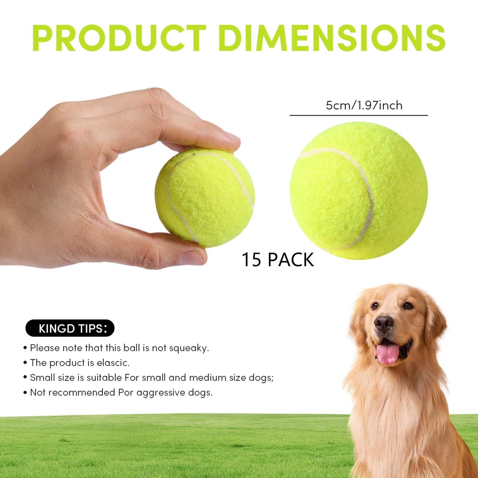 ZIYIZE mini tennis balls 2-inch size perfect for small to medium dogs