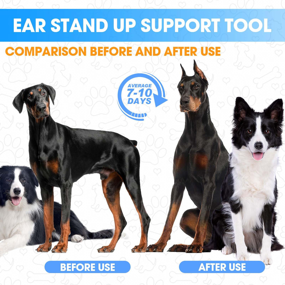 Ziyue doberman ear-posting kit breed-compatibility note shows Doberman and Samoyed use