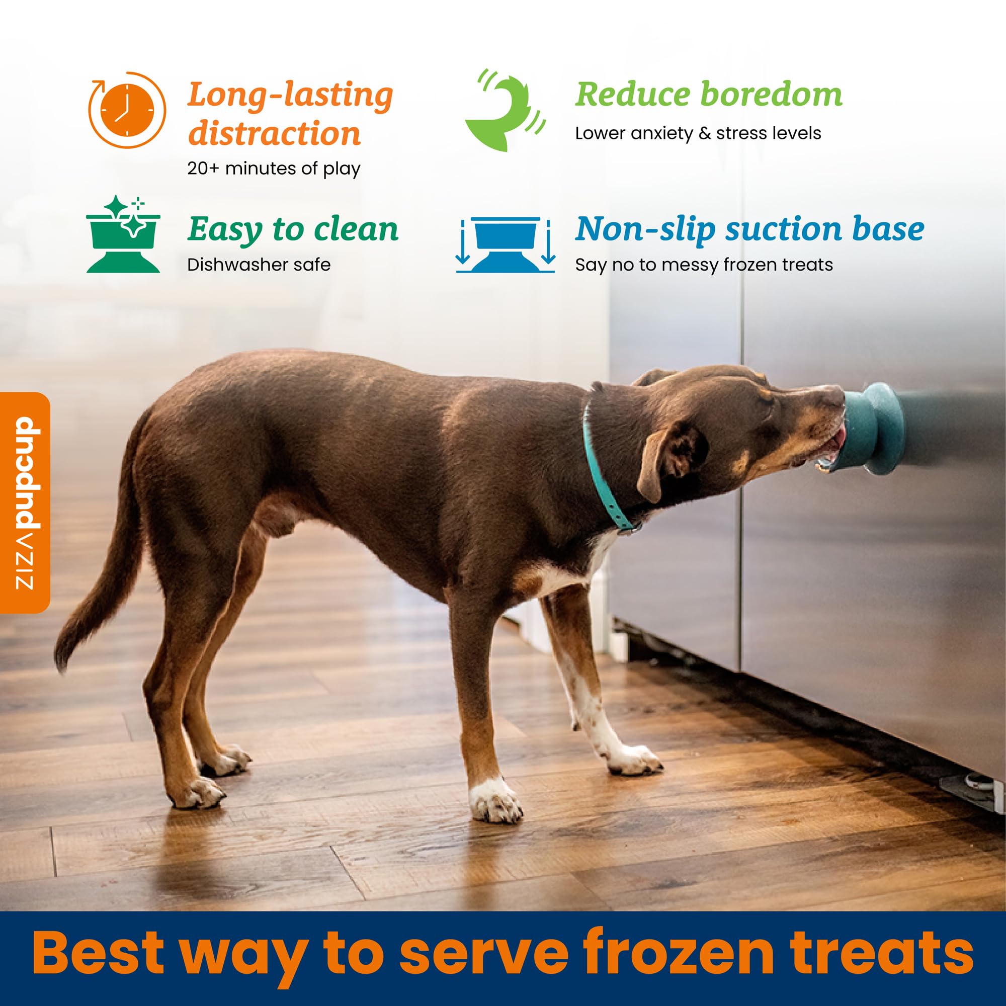 ZIZA Pets PUPCUP durable-licking-toy withstands enthusiastic chews