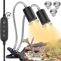ZJNBMTFY reptile heat lamp double-head focuses heat for precise basking.