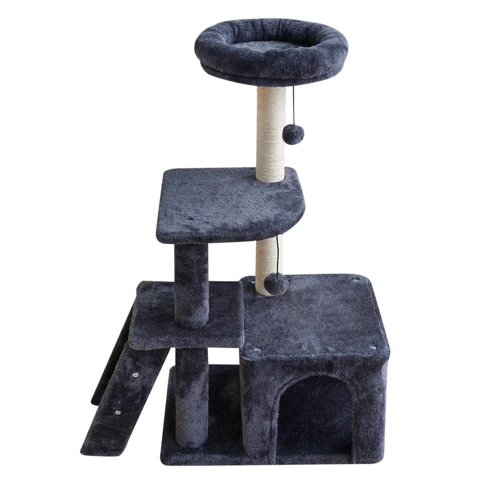 ZLAFM 38.4'' cat tree assembly instruction panel highlights quick setup