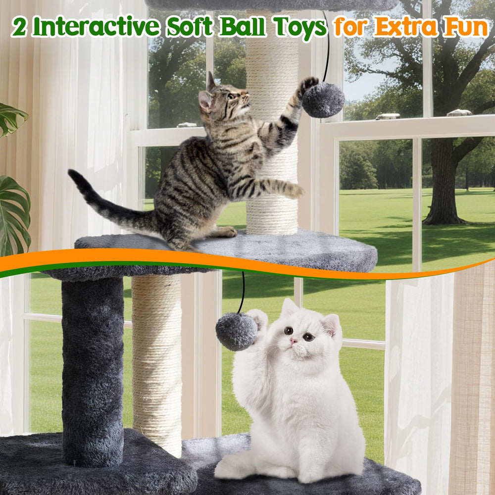 ZLAFM 38.4'' cat tree perches closeup features plush cushions for comfortable naps