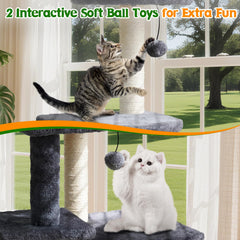 ZLAFM 38.4'' cat tree perches closeup features plush cushions for comfortable naps