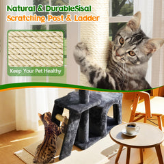 ZLAFM 38.4'' cat tree sisal pillars reveal natural scratching posts without dyes