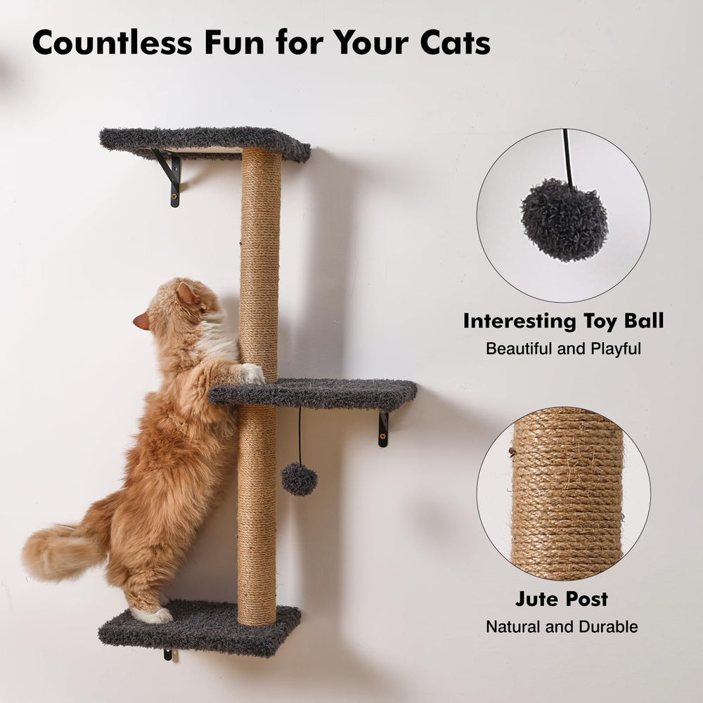 ZLAFM vertical space saving cat shelves turning walls into a cat highway.