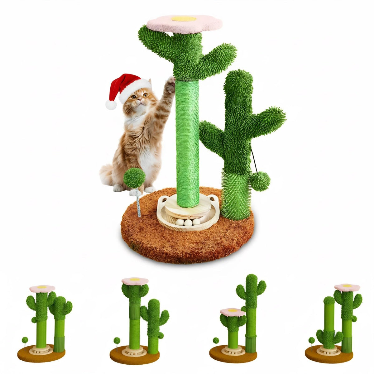 ZLAFM cactus-scratching-post with DIY styles for versatile indoor play and grooming.