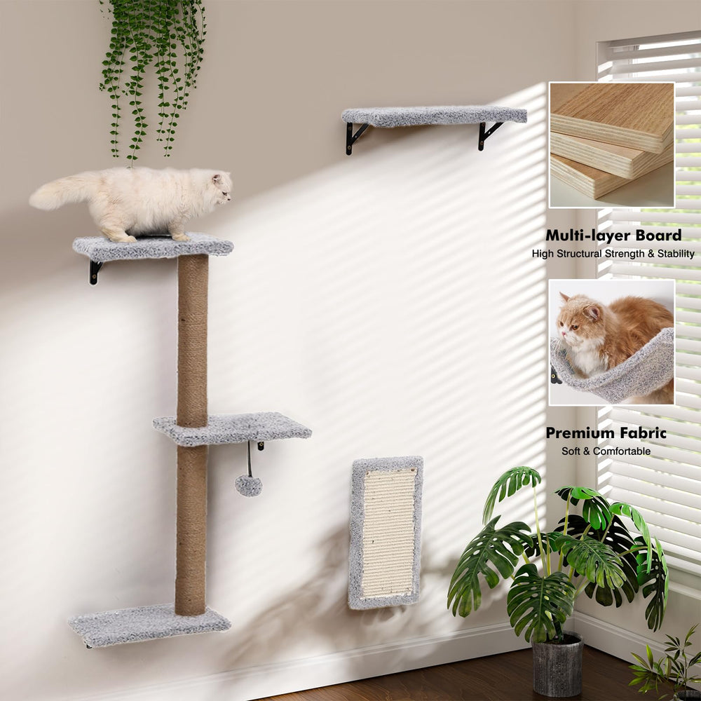 ZLAFM cat-wall-shelves modular-play-setup enables customizable routes for curious cats.