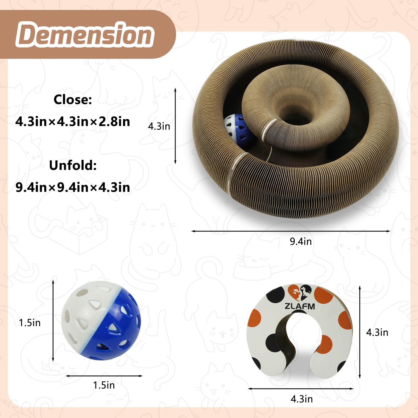 ZLAFM Magnetic Magic Organ cat scratcher board ideal for indoor cats and kittens.