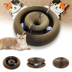 ZLAFM Magnetic Magic Organ cat-scratcher set-up for interactive play and feline curiosity.