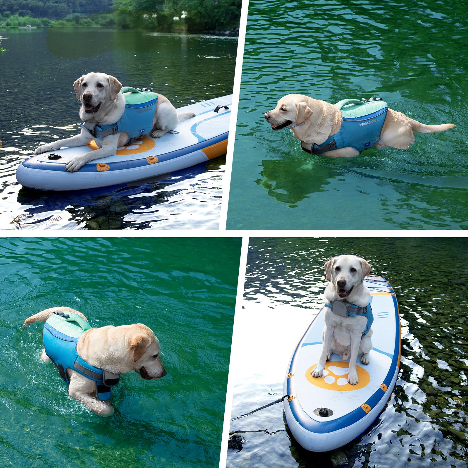ZLX dog life jacket breathable mesh improves ventilation