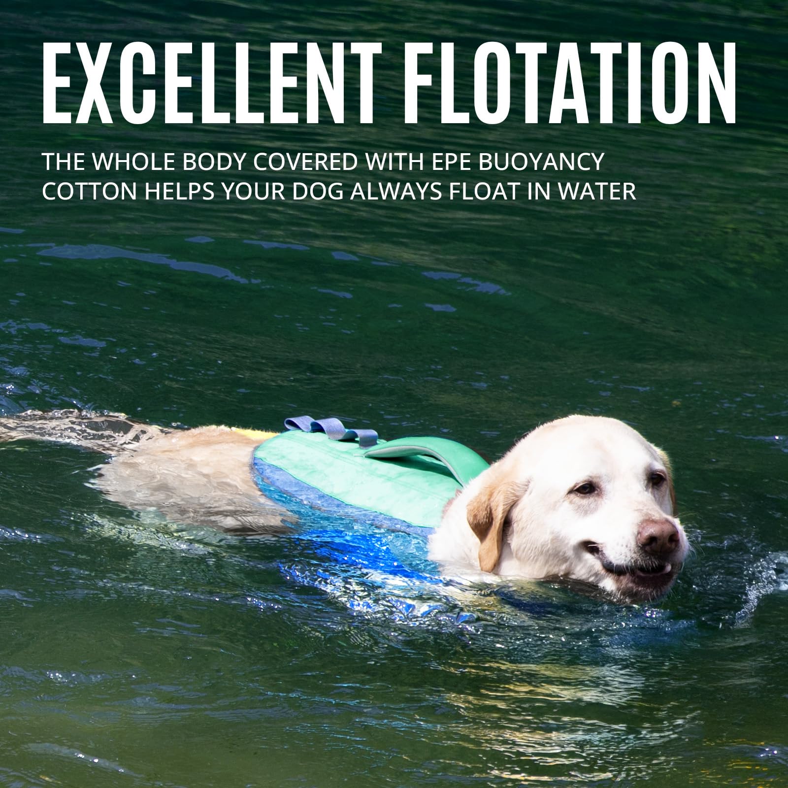 ZLX dog life jacket front neck float keeps the head above water