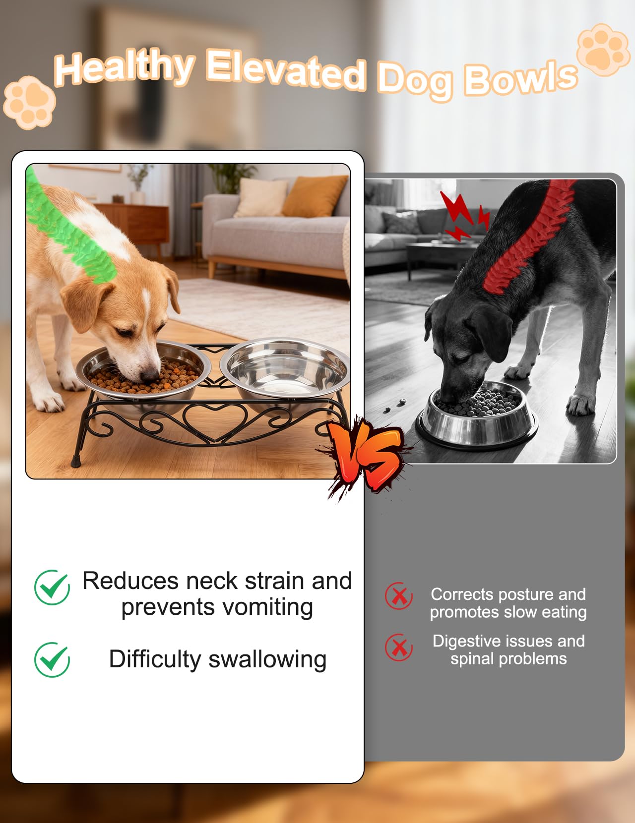 ZLXHDL small-breed bowls on stand for comfortable eating
