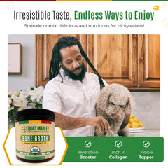 ZMA Pets Ziggy Marley broth pour close-up—grass-fed nutrition in every serving