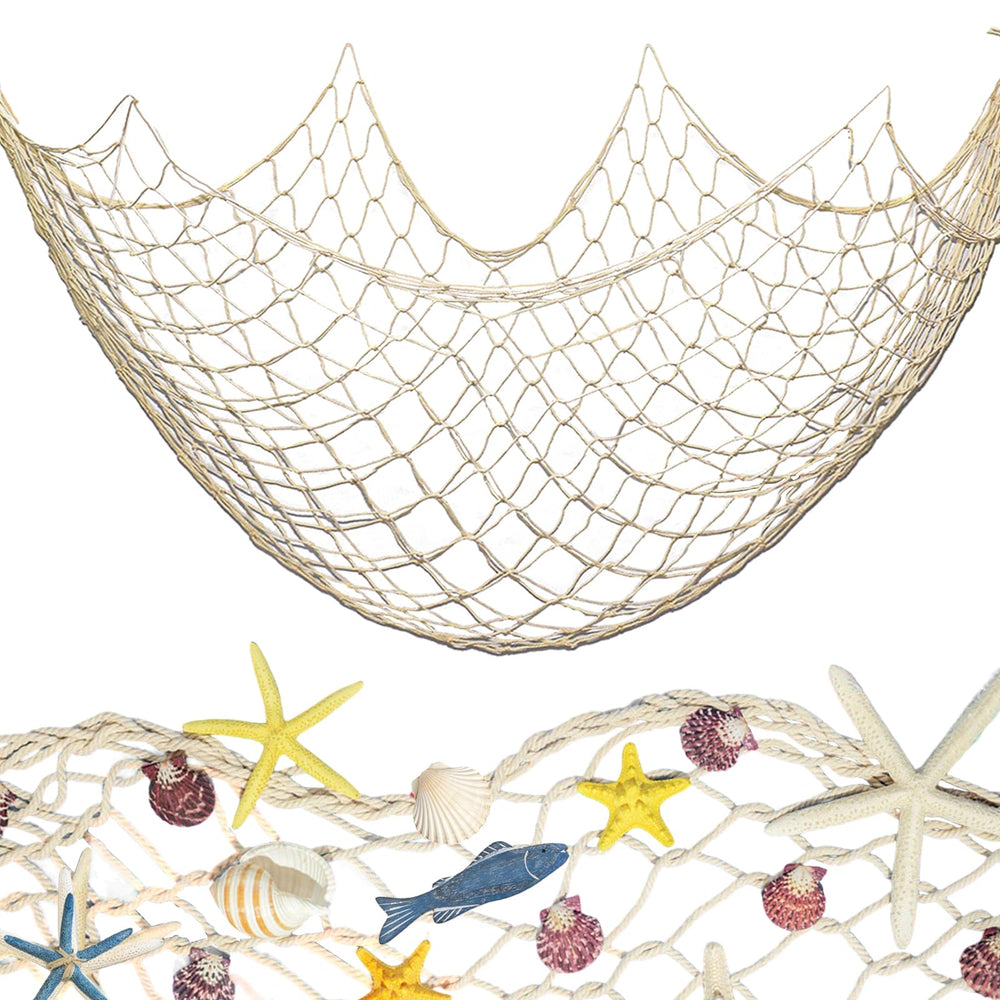 ZNBSIXP fishing net 79x39 natural decor with breathable cotton texture.