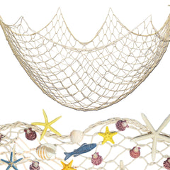 ZNBSIXP fishing net 79x39 natural decor with breathable cotton texture.