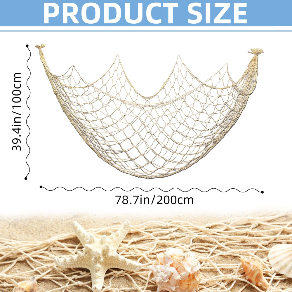 ZNBSIXP fishing net table centrepiece with natural texture.