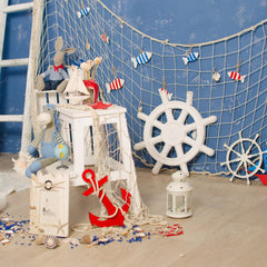 ZNBSIXP fishing net wall hanging with rustic coastal charm.