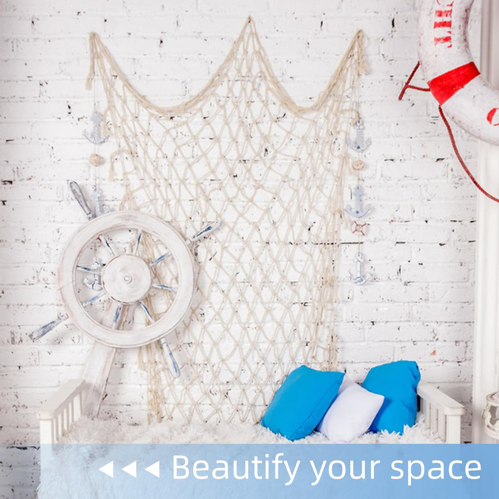 ZNBSIXP fishing net wedding beach party for nautical ambiance.