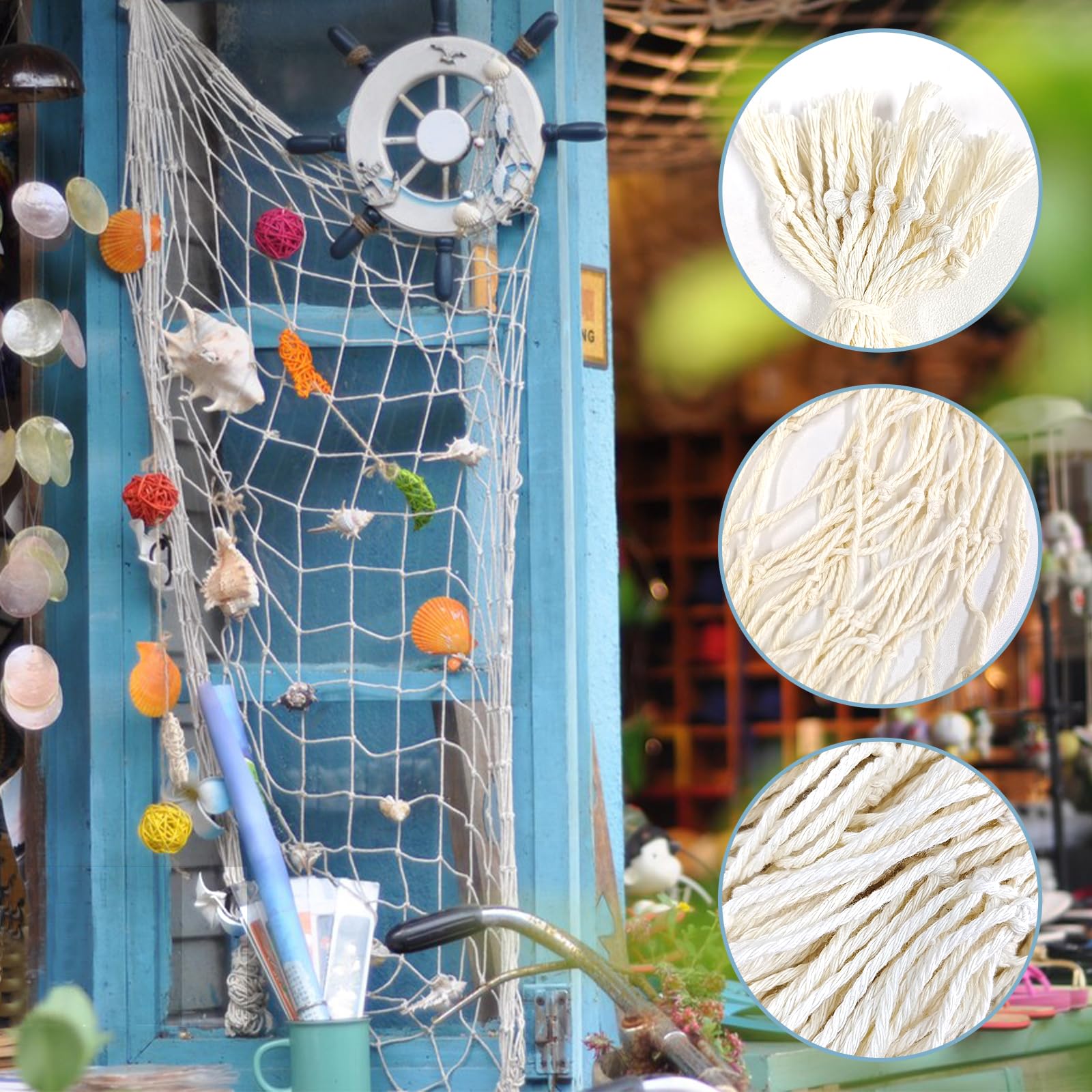 ZNBSIXP fishnet diy decoration for seashell accents.