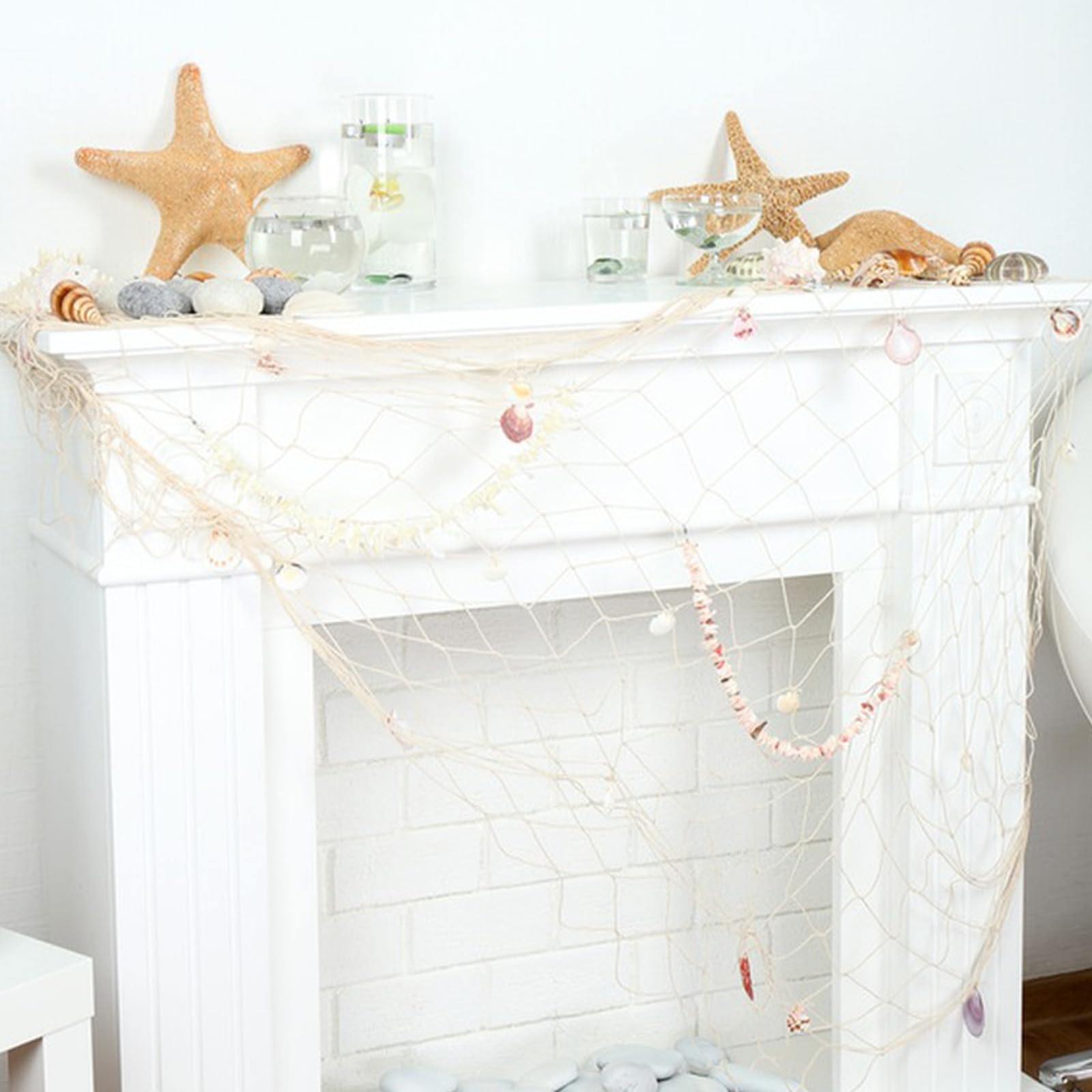 ZNBSIXP fishnet durable cotton material for long-lasting decor.