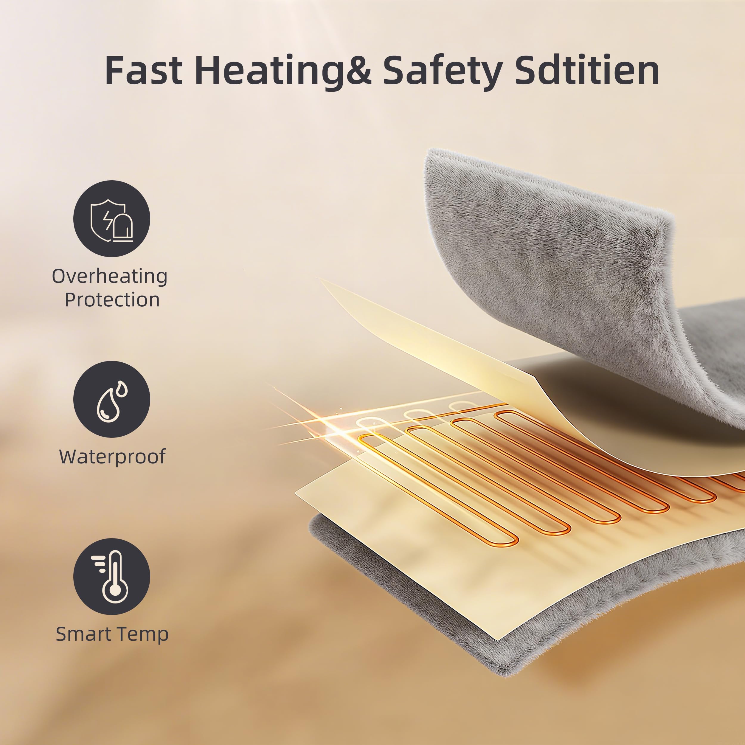 ZNOFAN heated cat bed black color on stylish living room setup.