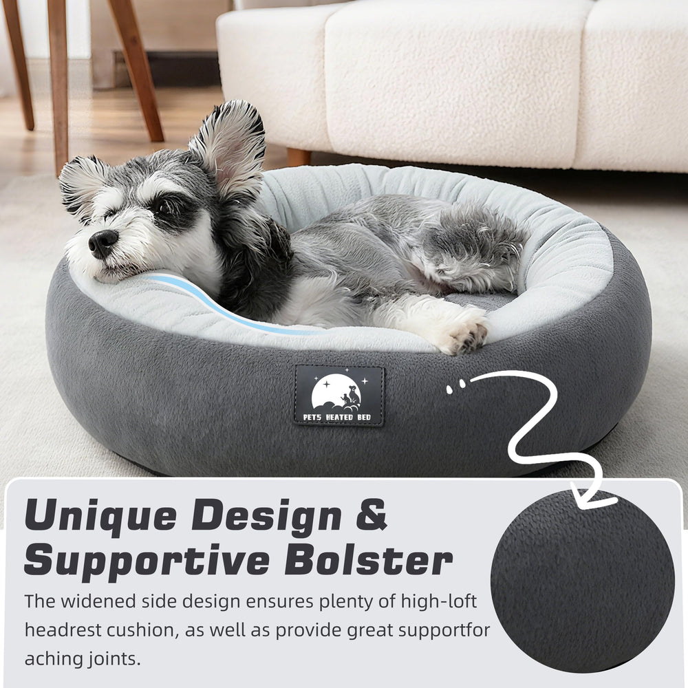 ZNOFAN heated cat bed side view emphasizes private, warm sanctuary for small cats.