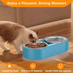 ZNOFAN heated bowl with removable stainless-steel bowls for easy refilling and cleaning