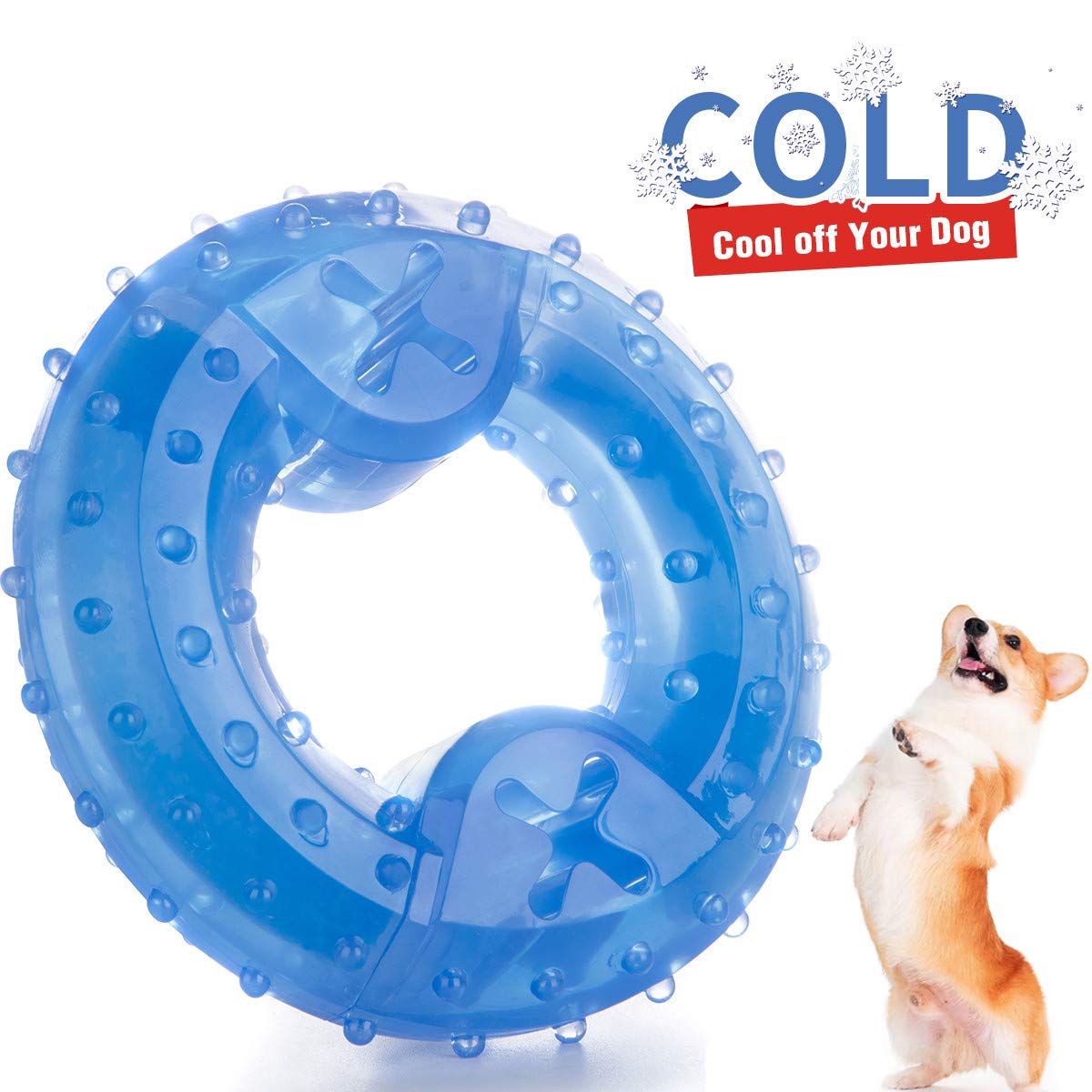 ZNOKA Arctic Freeze Fetch Toy with ice ring for cooling chew sessions.