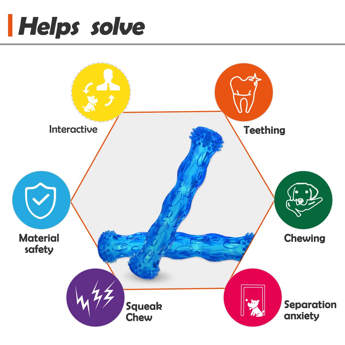 ZNOKA bite-resistant bone toy designed for strong chewers during chew sessions.