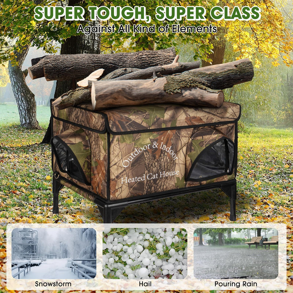 ZOCHIXEL elevated outdoor cat house 22x16.5x18 inches with ample space for all sizes