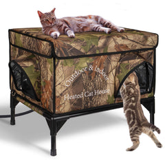 ZOCHIXEL heated cat house outdoor side view showcasing weatherproof shelter with insulation for winter warmth