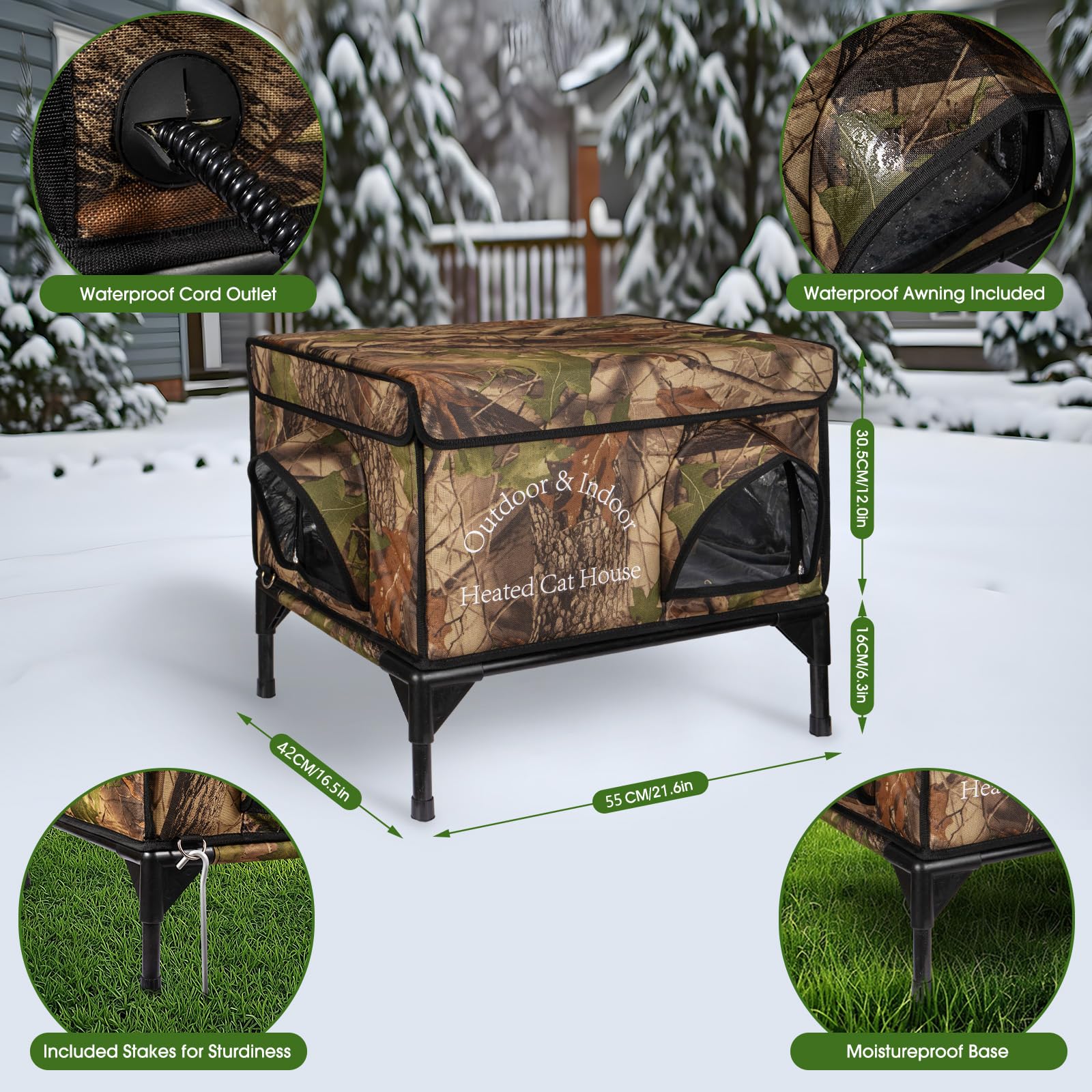 ZOCHIXEL weatherproof cat shelter insulation blocks rain and wind for year-round comfort