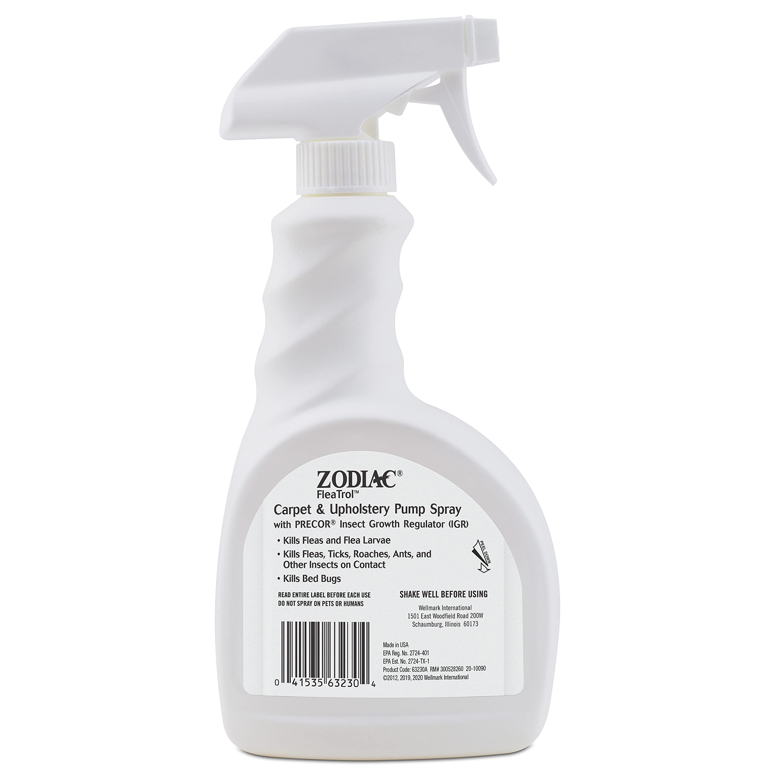 Zodiac Carpet and Upholstery Pump Spray in action treating upholstery and rugs for fleas.