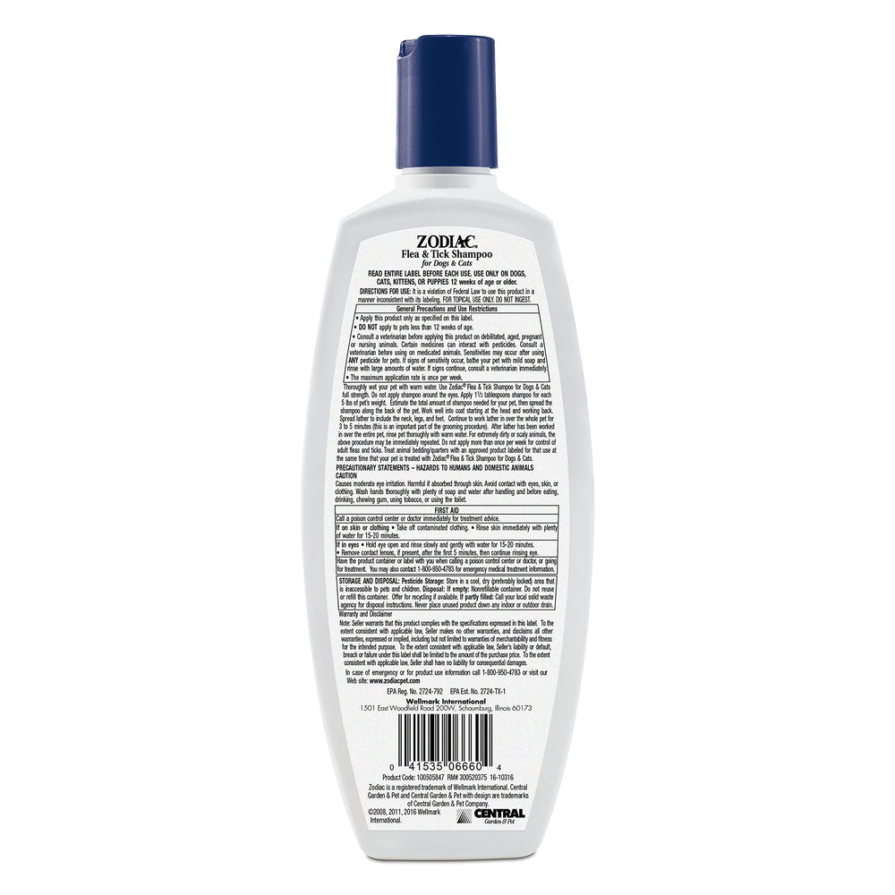 Zodiac flea & tick shampoo lather action shows rich foam for thorough cleansing and scent.