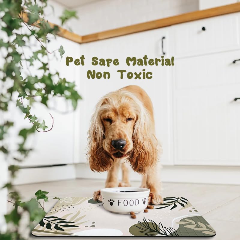 Zoeeya Bohemia Tropical Leaves Mat print variation brightens your pet feeding space