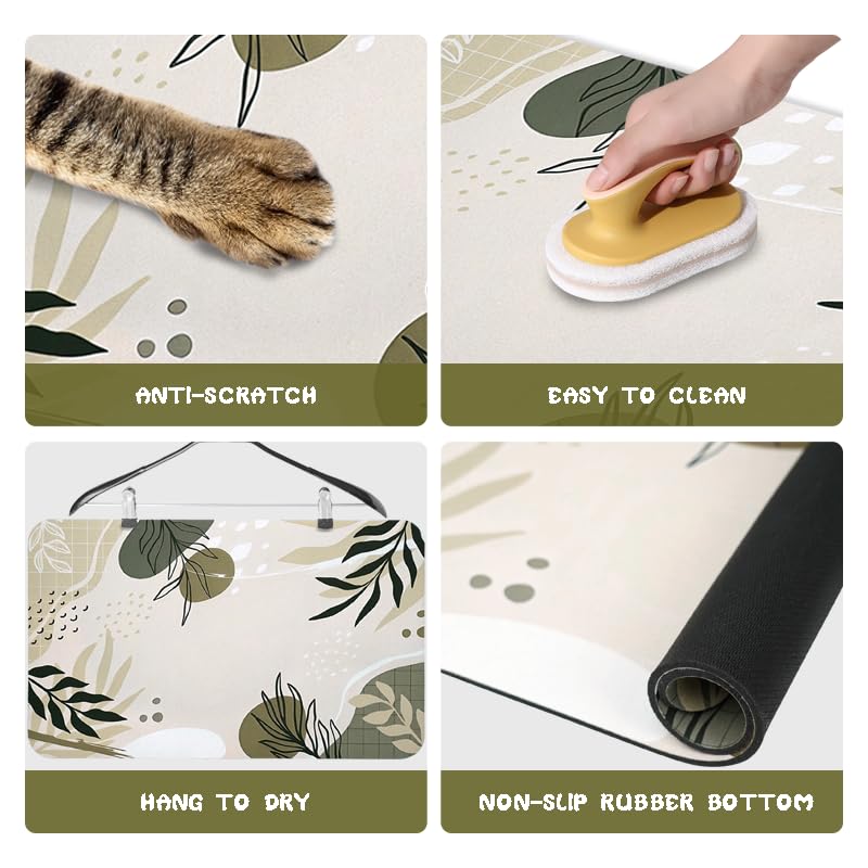 Zoeeya Bohemia Tropical Leaves Mat waterproof backing keeps floors dry