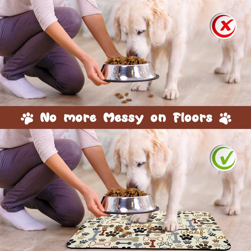 Zoeeya dog cat water bowl mat easy-clean design aids quick cleanup