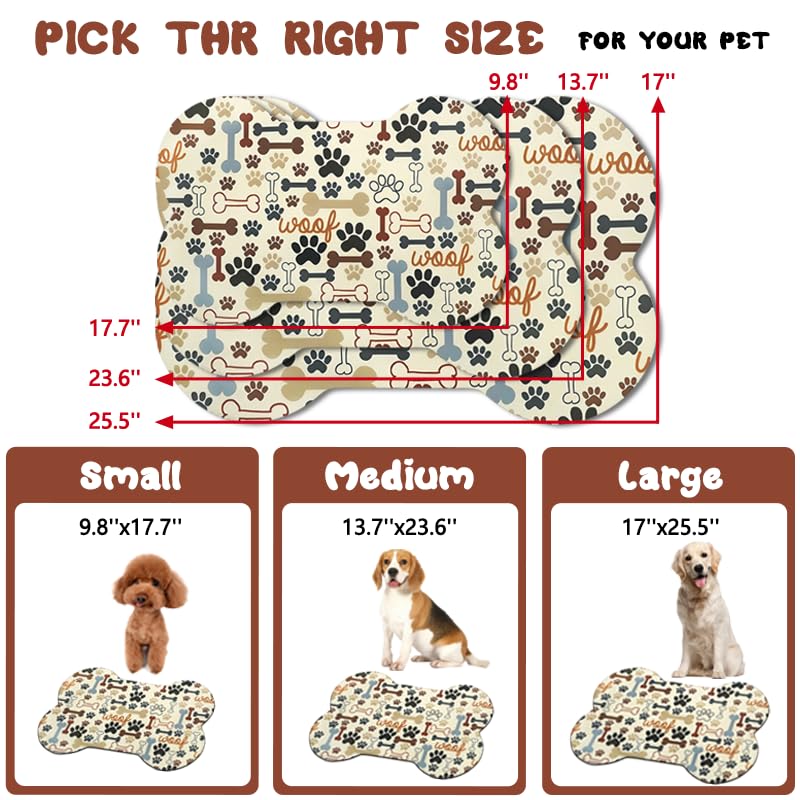 Zoeeya dog food mat 19x12 inches fits standard bowls.