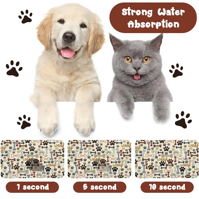 Zoeeya dog food mat absorbent surface keeps kitchen clean after meals