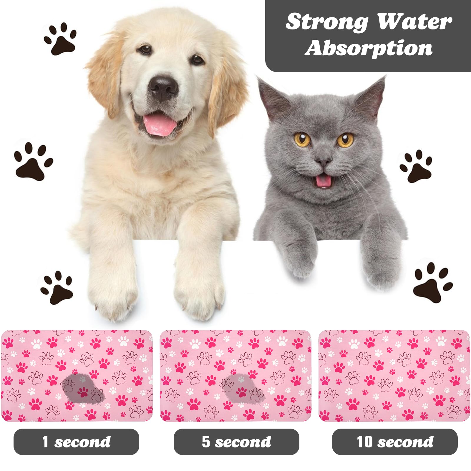 Zoeeya dog food mat absorbent surface close-up, quickly traps spills and keeps floors clean.